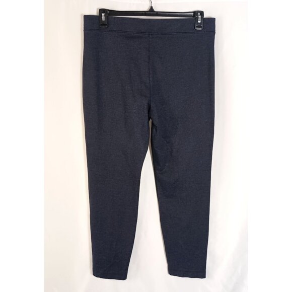 Croft & Barrow Seamed Ponte Pants Sz L Blue Tapered Leg Stretch Knit Comfort - Picture 5 of 8